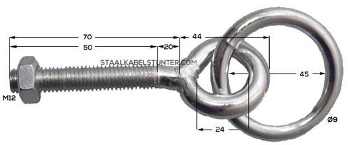Aanlegring metrisch 7cm, Doe-het-zelf en Verbouw, IJzerwaren en Bevestigingsmiddelen, Verzenden