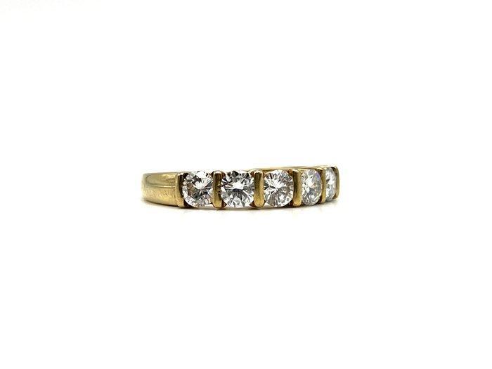 Ring - 18 karaat Geel goud - 0.99ct. tw. Diamant, Sieraden, Tassen en Uiterlijk, Ringen