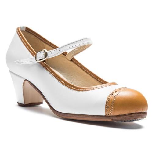 FARRUCA 2330 Dames Flamenco Dansschoenen met 5 cm hak - wit, Sport en Fitness, Ballet, Verzenden