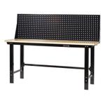 Werkbank zwart 200 cm met hardhouten blad en zwart, Doe-het-zelf en Verbouw, Werkbanken, Ophalen of Verzenden, Nieuw