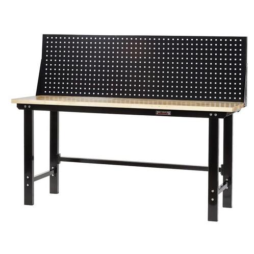 Werkbank zwart 200 cm met hardhouten blad en zwart, Doe-het-zelf en Verbouw, Werkbanken, Ophalen of Verzenden