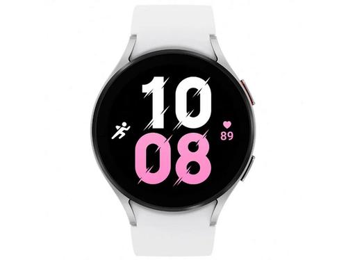 Samsung Galaxy Watch 5 - 44mm Zilver (Witte Siliconenband), Sieraden, Tassen en Uiterlijk, Smartwatches, Nieuw, Verzenden