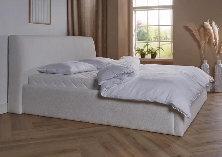 ACTIE! Bedframe Palma 180 200 wit, Huis en Inrichting, Slaapkamer | Boxsprings, 180 cm, 200 cm, Tweepersoons, Nieuw, Verzenden