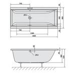 Ligbad Polysan Cleo Inbouw 180x80x48 cm Wit, Ophalen of Verzenden, Nieuw