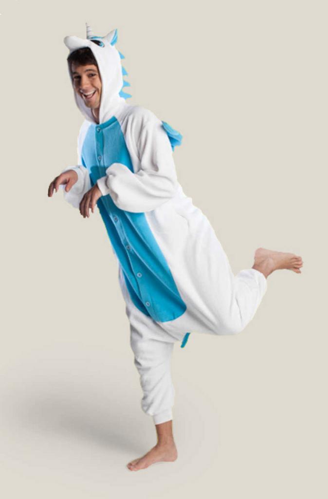 Onesie Blauwe Pegasus Pak 128-134 Eenhoornpak Kostuum Eenhoo, Kinderen en Baby's, Carnavalskleding en Verkleedspullen, Nieuw, 134 t/m 140