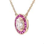 Halsketting - 14 karaat Geel goud - 1.26ct. tw. Diamant, Sieraden, Tassen en Uiterlijk, Kettingen, Nieuw