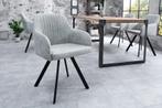 Retro design stoel LUCCA steengrijs met quilten industrieele, Huis en Inrichting, Stoelen, Ophalen of Verzenden, Nieuw