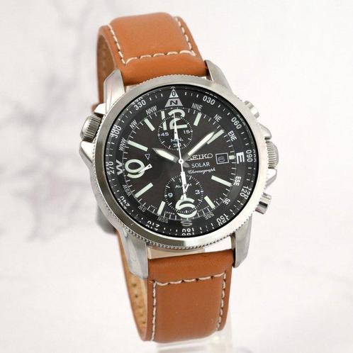 Seiko - SCC081 Solar Alarm Chronograph - Zonder Minimumprijs, Sieraden, Tassen en Uiterlijk, Horloges | Antiek