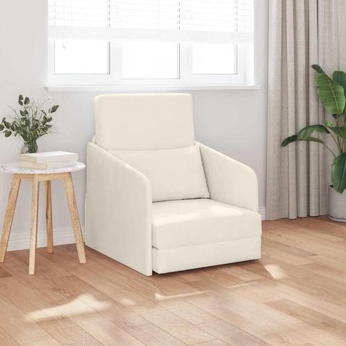 vidaXL Slaapbank Crème 65 x 80 x 83 cm Fluweel, Huis en Inrichting, Banken | Bankstellen, Nieuw, Minder dan 150 cm, Stof, Verzenden
