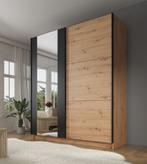 Kledingkast Saturn - Eiken - Zwart - 178,8x62,5x209,9 cm, Huis en Inrichting, Kasten | Vitrinekasten, 150 tot 200 cm, Nieuw, Industrieel