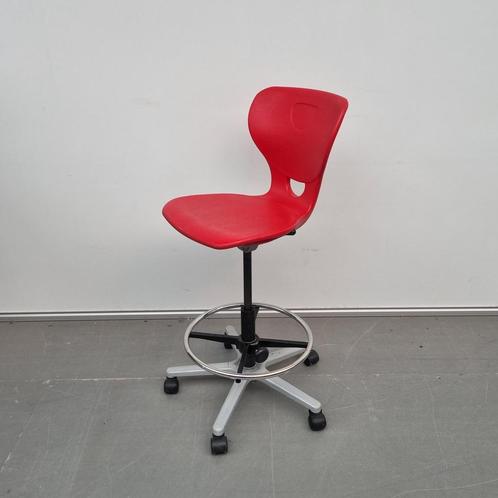 Proform design hoge werkstoel - rood kunststof - ihv 54-71 c, Huis en Inrichting, Bureaus, Ophalen of Verzenden