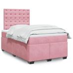 vidaXL Boxspring met matras fluweel roze 120x200 cm, Verzenden, Nieuw, Twijfelaar, 120 cm