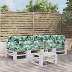 vidaXL Palletkussens 5 st stof bladpatroon, Huis en Inrichting, Woonaccessoires | Kussens, Verzenden, Nieuw, Groen