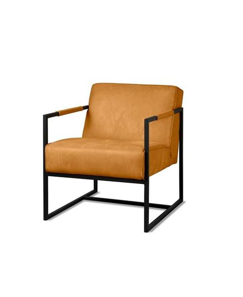Fauteuil Star - fauteuils - Cognac, Huis en Inrichting, Stoelen, Bruin, Nieuw, Leer