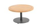 4 Seasons Volta teak salontafel - Ø60 cm. antraciet, Tuin en Terras, Tuintafels, Verzenden, Nieuw, Rond, Hout