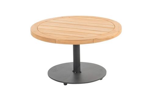 4 Seasons Volta teak salontafel - Ø60 cm. antraciet, Tuin en Terras, Tuintafels, Nieuw, Hout, Rond, Verzenden