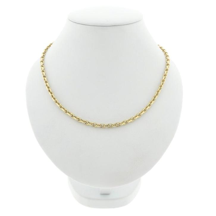 Gouden ankerschakel ketting, Sieraden, Tassen en Uiterlijk, Kettingen, Overige kleuren, Gebruikt, Goud, Ophalen of Verzenden