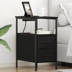 vidaXL Bedside kasten 2 pcs Zwart eiken 30 x 48 x 61 cm, Verzenden, Nieuw, 55 tot 70 cm, 45 tot 65 cm