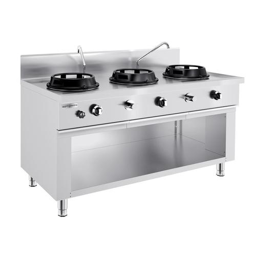 GGM Gastro | Gas wok fornuis - 45 kW - 3-pits - incl. 2 mini, Witgoed en Apparatuur, Fornuizen, Inbouw, Nieuw, Verzenden