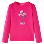 vidaXL Kindershirt met lange mouwen 128 felroze, Verzenden, Nieuw