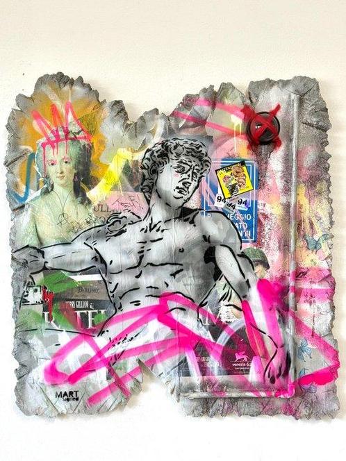 Mart Signed - David di Michelangelo Wall of our cities, Antiek en Kunst, Kunst | Schilderijen | Modern