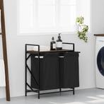 vidaXL Wasmand 2 vakken met plank bruin eikenkleurig, Verzenden, Nieuw