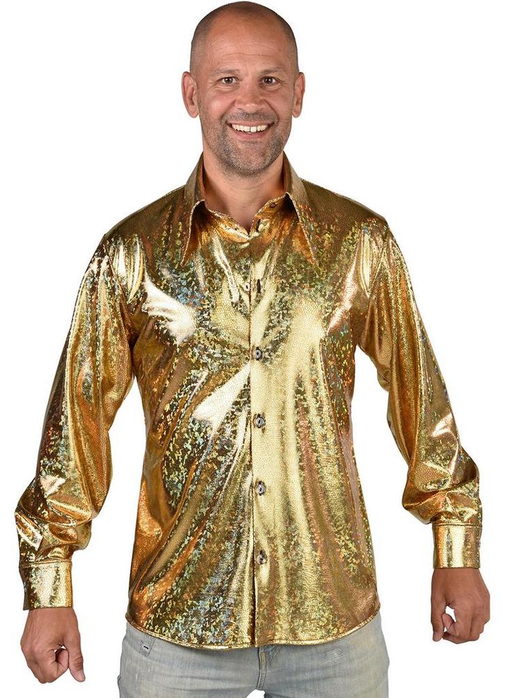 Party Blouse Holografisch Goud James, Kleding | Heren, Carnavalskleding en Feestkleding, Nieuw, Ophalen of Verzenden