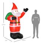 Kerstman, 2,40 M Hoog, Met LED-verlichting, Zelfopblaasbare, Diversen, Kerst, Verzenden, Nieuw