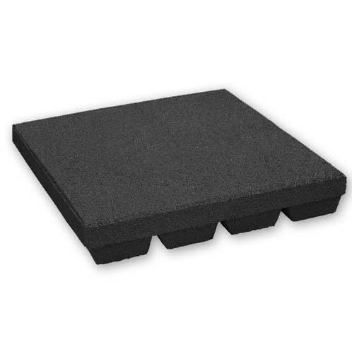 Rubber tegel 55 mm - 50 x 50 cm - Zwart, Tuin en Terras, Tegels en Klinkers, Verzenden