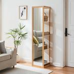 Open kast met spiegel As 170x40x35 cm naturel en wit [en.cas, Verzenden, Nieuw