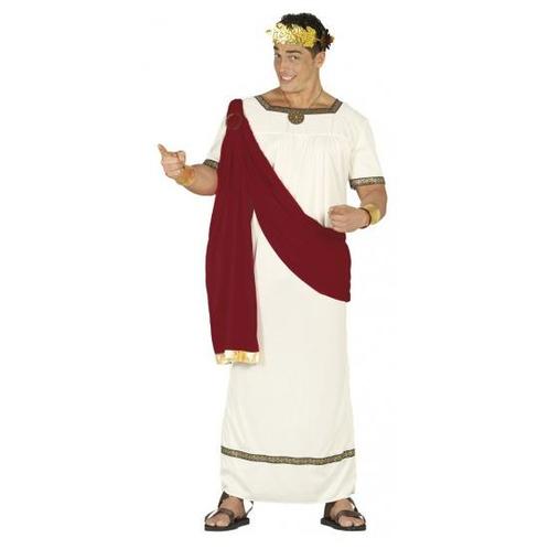 Romeinse keizer carnaval kostuum rood en wit - Romeinse kl.., Kleding | Heren, Carnavalskleding en Feestkleding, Verzenden