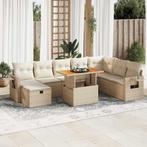 vidaXL 9-delige Loungeset met kussens poly rattan acacia, Verzenden, Nieuw, Rotan, Loungeset