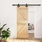 vidaXL Schuifdeur met beslag 70x210 cm massief grenenhout, Doe-het-zelf en Verbouw, Deuren en Horren, Verzenden, Nieuw