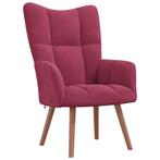 Wijnrode Relaxstoel Fluweel - - Tweedekansje voor Jou!, Huis en Inrichting, Stoelen, Ophalen of Verzenden, Nieuw, Rood