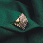 Gouden entourage ring met diamant | 0,68 ct., Sieraden, Tassen en Uiterlijk, Ringen, 18 tot 19, Gebruikt, Overige kleuren, Ophalen of Verzenden
