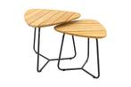 4 Seasons Verdi set van 2 teak driehoekige salontafels, Tuin en Terras, Verzenden, Nieuw, Rond, Hout