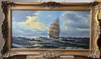 Fred Müller - Schiff auf hoher See - Barock geschnitzter, Antiek en Kunst