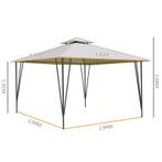 TRUUSK Tuinpaviljoen Partytent Met Dubbel Dak 3.45x3.45x2.68, Tuin en Terras, Partytenten, Verzenden, Nieuw