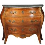 Zeer fraai gebombeerde commode met rijk inlegwerk ca 1920 Ro, Antiek en Kunst, Antiek | Meubels | Kasten, Ophalen of Verzenden