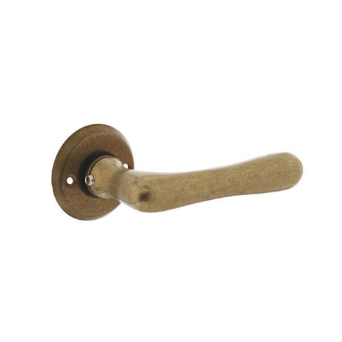 Deurklink Trento met ronde rozet 50x5mm messing getrommeld, Doe-het-zelf en Verbouw, Hang- en Sluitwerk, Klink of Kruk, Nieuw