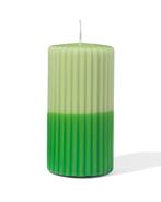 HEMA Stompkaars Ø7x13cm ribbel lichtgroen-groen, Huis en Inrichting, Woonaccessoires | Kandelaars en Kaarsen, Verzenden, Nieuw