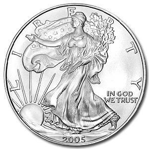 American Eagle 1 oz 2005 (8.891.025 oplage), Postzegels en Munten, Munten | Amerika, Midden-Amerika, Losse munt, Zilver, Verzenden