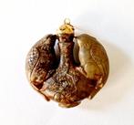Chinees-Mongools Jade Familieharmonie - Twee Vogels Hanger -, Antiek en Kunst