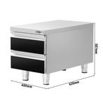 GGM Gastro | Ladekast - Zwart-Titanium - 400x660mm - 2 laden, Verzenden, Nieuw in verpakking, RVS Meubilair