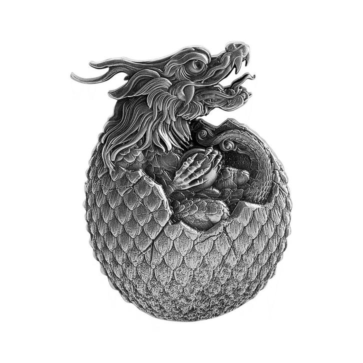 Zilveren munt ei van de draak 2022 2 troy ounce, Postzegels en Munten, Edelmetalen en Baren, Verzenden