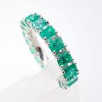 Ring - 14 karaat Witgoud - 4.10ct. tw. Smaragd - sme 4.10 ct, Sieraden, Tassen en Uiterlijk, Ringen, Nieuw