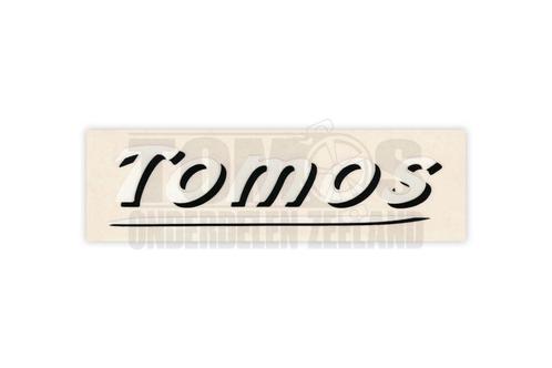 Tomos Sticker wit / zwart 10.5x3cm, Fietsen en Brommers, Brommeronderdelen | Algemeen, Nieuw, Ophalen of Verzenden