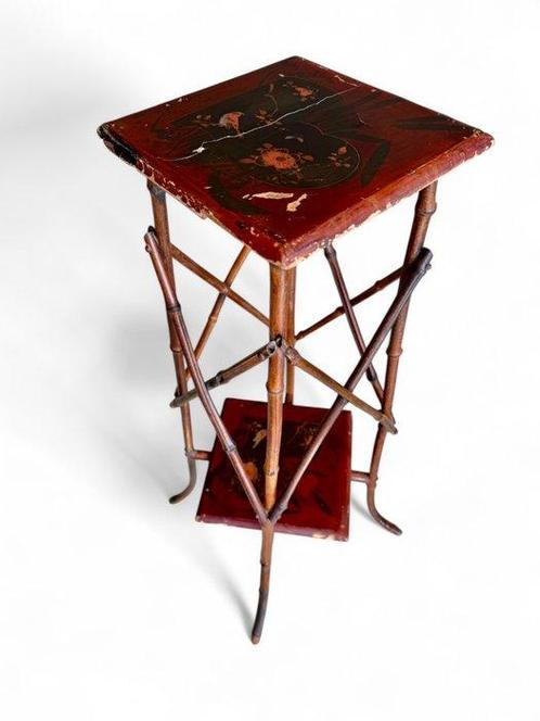 Plantentafel - 1900 1910 - Victoriaans - H77 cm - Bamboe,, Antiek en Kunst, Curiosa en Brocante