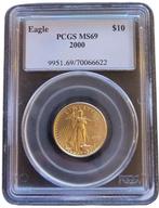 Gouden American Eagle 1/4 oz 2000 PCGS MS69 gecertificeerd, Goud, Losse munt, Verzenden, Midden-Amerika