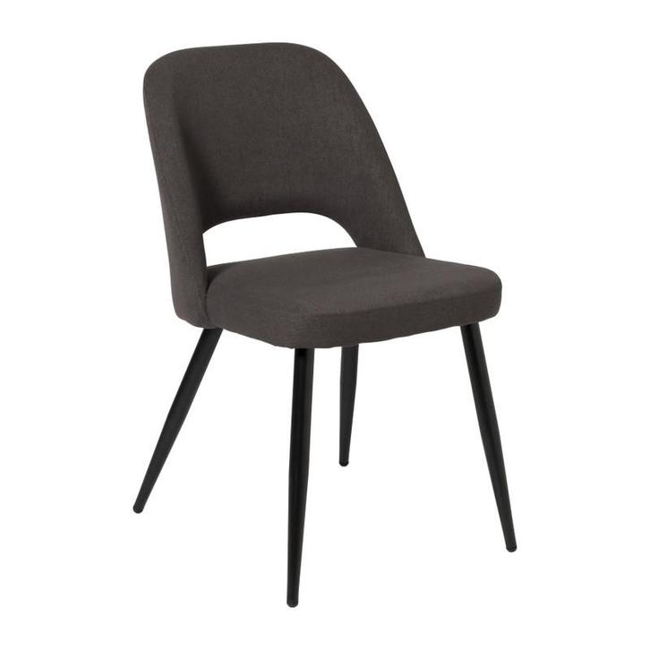 Eetkamerstoel Leonardo - grijs - 82.5x61.5x48.5 cm, Huis en Inrichting, Stoelen, Verzenden